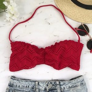 Crochet Red Bikini Top 👙
